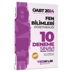 2024 ÖABT Fen Bilimleri Öğretmenliği Tamamı Çözümlü 10 Deneme Sınavı Yediiklim Yayınları