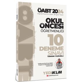 2024 ÖABT Okul Öncesi Öğretmenliği Tamamı Çözümlü 10 Deneme Yediiklim Yayınları