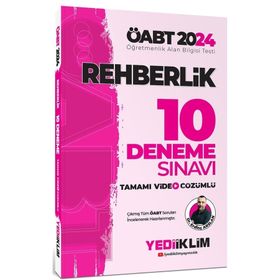 2024 ÖABT Rehberlik Tamamı Video Çözümlü 10 Deneme Sınavı - Yediiklim Yayınları