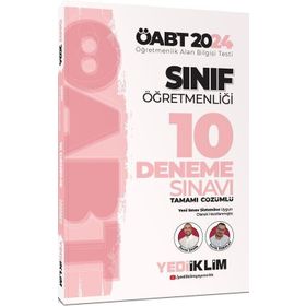 2024 ÖABT Sınıf Öğretmenliği Tamamı Çözümlü 10 Deneme Sınavı Yediiklim Yayınları