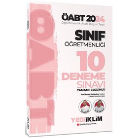 2024 ÖABT Sınıf Öğretmenliği Tamamı Çözümlü 10 Deneme Sınavı Yediiklim Yayınları