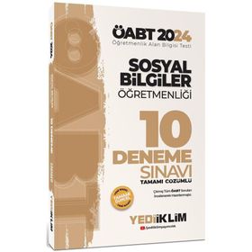 2024 ÖABT Sosyal Bilgiler Öğretmenliği Tamamı Çözümlü 10 Deneme Sınavı - Yediiklim Yayınları