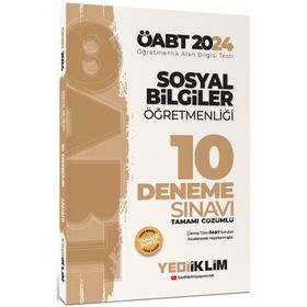 2024 ÖABT Sosyal Bilgiler Öğretmenliği Tamamı Çözümlü 10 Deneme Sınavı - Yediiklim Yayınları