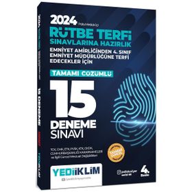 2024 Polis Meslek İçi Rütbe Terfi Sınavlarına Hazırlık Tamamı Çözümlü 15 Deneme Sınavı - Yediiklim Yayınları