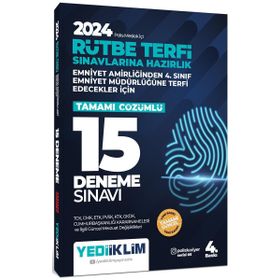 2024 Polis Meslek İçi Rütbe Terfi Sınavlarına Hazırlık Tamamı Çözümlü 15 Deneme Sınavı - Yediiklim Yayınları