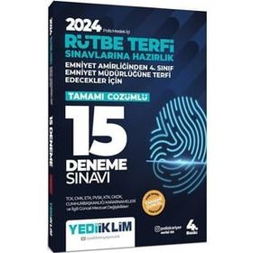 2024 Polis Meslek İçi Rütbe Terfi Sınavlarına Hazırlık Tamamı Çözümlü 15 Deneme Sınavı - Yediiklim Yayınları