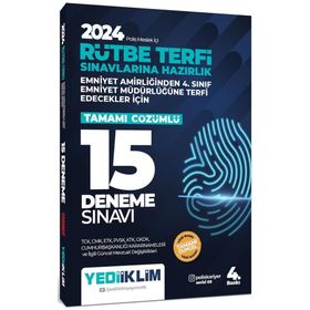 2024 Polis Meslek İçi Rütbe Terfi Sınavlarına Hazırlık Tamamı Çözümlü 15 Deneme Sınavı - Yediiklim Yayınları
