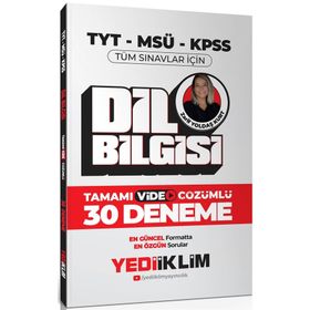 2024 Tyt-Msü-Kpss Dil Bilgisi Tamamı Video Çözümlü 30 Deneme - Yediiklim Yayınları