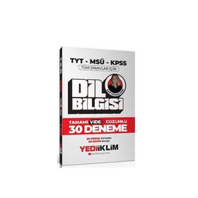 2024 Tyt-Msü-Kpss Dil Bilgisi Tamamı Video Çözümlü 30 Deneme - Yediiklim Yayınları