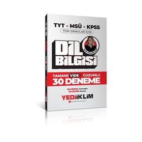 2024 Tyt-Msü-Kpss Dil Bilgisi Tamamı Video Çözümlü 30 Deneme - Yediiklim Yayınları