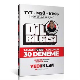 2024 Tyt-Msü-Kpss Dil Bilgisi Tamamı Video Çözümlü 30 Deneme - Yediiklim Yayınları