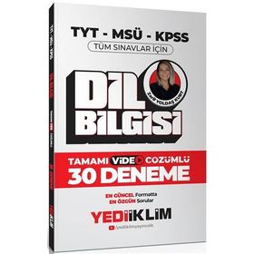 2024 Tyt-Msü-Kpss Dil Bilgisi Tamamı Video Çözümlü 30 Deneme - Yediiklim Yayınları