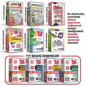 2024 YKS-TYT Yeni Sistem Yazarlar Karması Türkiye Geneli 10'lu Çözümlü Kolay Orta Seviye Deneme Paket