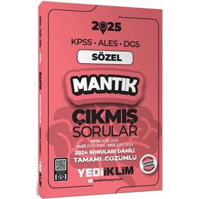 2025 KPSS ALES DGS Sözel Mantık Çıkmış Sorular ve Çözümleri - Yediiklim Yayınları