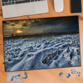 205 Kar Altında Kuru Dallar 240 Parça Puzzle Yapboz Tablo