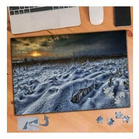 205 Kar Altında Kuru Dallar 240 Parça Puzzle Yapboz Tablo