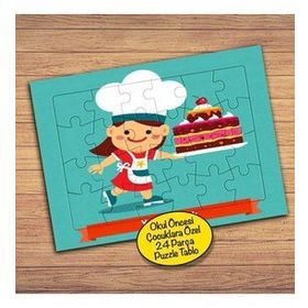 208 Pasta Yapan Minik Şef 24 Parça Çocuklara Özel Yapboz Tablo