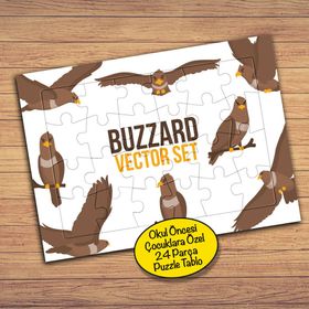 20PZ Sevimli Şahin Kuşlar Çocuklara Özel Puzzle Yapboz Tablo