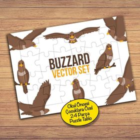 20PZ Sevimli Şahin Kuşlar Çocuklara Özel Puzzle Yapboz Tablo