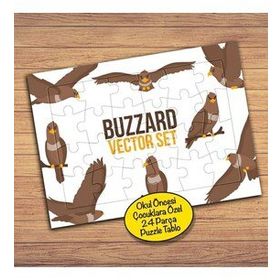 20PZ Sevimli Şahin Kuşlar Çocuklara Özel Puzzle Yapboz Tablo