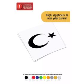 20x14 cm Ay Yıldız Araba Laptop Duvar Folyo Sticker