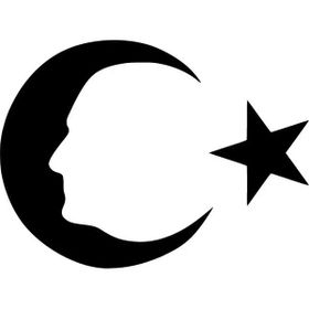 20x14 cm Ay Yıldız Atatürk Silüet Araba Laptop Duvar Folyo Sticker