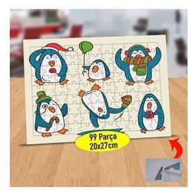 21 Balonlu Penguen Ve Arkadaşları 99 Parça Puzzle Yapboz Tablo