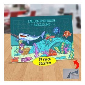 21 Denizde Gülümseyen Köpekbalığı 99 Parça Puzzle Yapboz Tablo