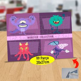 21 Renkli Neşeli Canavar Arkadaşlar 99 Parça Puzzle Yapboz Tablo