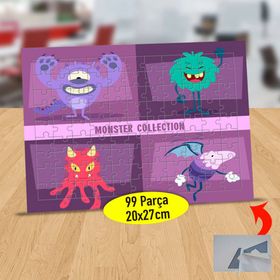 21 Renkli Neşeli Canavar Arkadaşlar 99 Parça Puzzle Yapboz Tablo