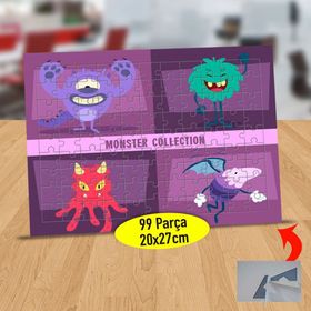 21 Renkli Neşeli Canavar Arkadaşlar 99 Parça Puzzle Yapboz Tablo
