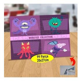 21 Renkli Neşeli Canavar Arkadaşlar 99 Parça Puzzle Yapboz Tablo