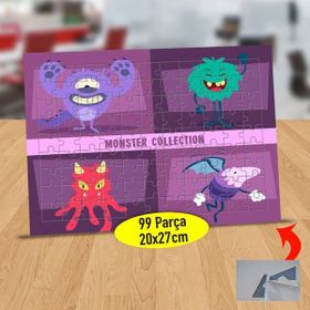 21 Renkli Neşeli Canavar Arkadaşlar 99 Parça Puzzle Yapboz Tablo