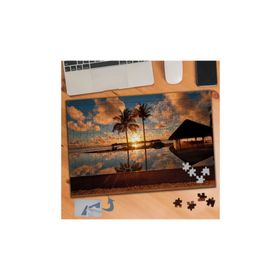 210 Uzun Palmiye Ağacı ve Yansıması 240 Parça Puzzle Yapboz Tablo