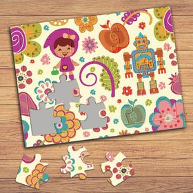 21038 Oyuncak Elma Ve Çiçekler Çocuklara Özel Puzzle Yapboz Tablo