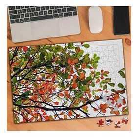 2137221 Turuncu Yeşil Yapraklı Dallar 240 Parça Puzzle Yapboz
