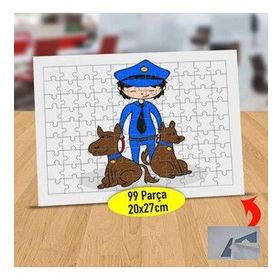 214 Üniformalı Polis Ve Köpekleri 99 Parça Puzzle Yapboz Tablo