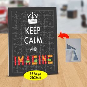2147492808 Keep Calm Imagine Yazılı 99 Parça Puzzle Yapboz Tablo