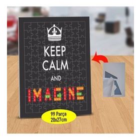2147492808 Keep Calm Imagine Yazılı 99 Parça Puzzle Yapboz Tablo