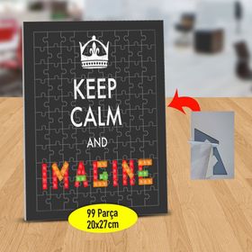 2147492808 Keep Calm Imagine Yazılı 99 Parça Puzzle Yapboz Tablo