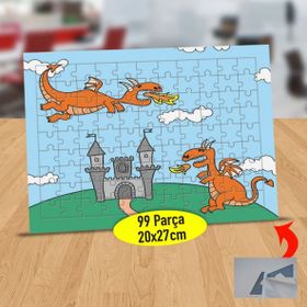 2147497300 Ateş Püsküren Ejderhalar 99 Parça Puzzle Yapboz Tablo