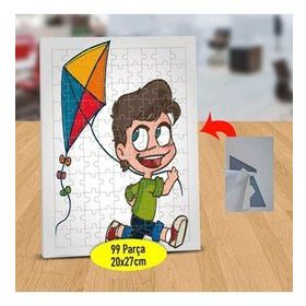 2147498355 Uçurtmalı Sevimli Çocuk 99 Parça Puzzle Yapboz Tablo