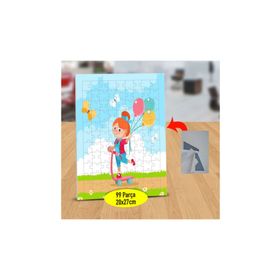 2147502477 Balon Tutan Sevimli Kız 99 Parça Puzzle Yapboz Tablo