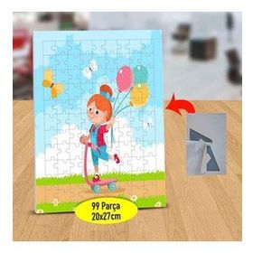 2147502477 Balon Tutan Sevimli Kız 99 Parça Puzzle Yapboz Tablo
