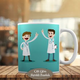 2147504589 Sağlıkçı İki Arkadaş Doktor Kupa Bardak