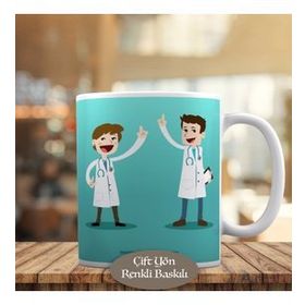 2147504589 Sağlıkçı İki Arkadaş Doktor Kupa Bardak