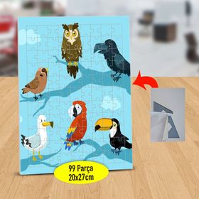 2147505569 Renkli Farklı Tür Kuşlar 99 Parça Puzzle Yapboz Tablo