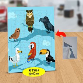 2147505569 Renkli Farklı Tür Kuşlar 99 Parça Puzzle Yapboz Tablo