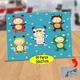 2147523050 Neşeli Hayvan Kostümleri 99 Parça Puzzle Yapboz Tablo