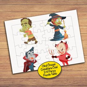 2147679345 Cadılar Bayramı Halloween 24 Parça Çocuklara Özel Yapboz Tablo